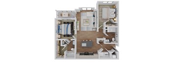 bedroom floor plan an open concept living room and kitchen with a wood floor