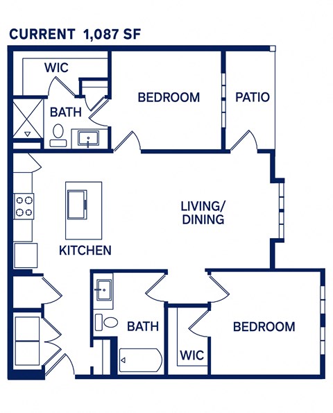 a floor plan of a bedroom apartment at Drift, Daytona Beach, Florida