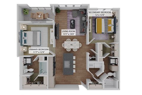 2 bed 2 bath B at The Concord Apartments, Florida