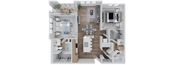 The Gulfstream B1C Floorplan at The Stadler Luxury Apartments, Bradenton, 34210