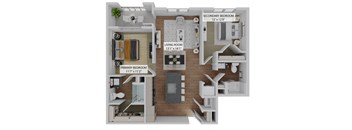 2 bed 2 bath floor plan at The Concord Apartments, Sarasota , 34240