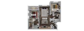 Floor Plan B2 at The Pullman Luxury Apartments, Atlanta, GA