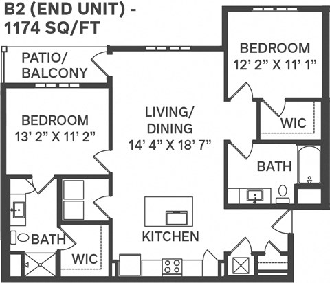 B2EndUnit Floor Plan at Apex, Colorado Springs, CO
