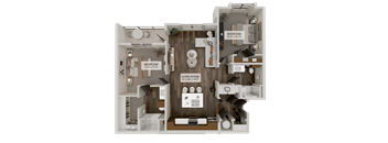 B2a Floor Plan at Heritage on Hover Apartments, Longmont, CO