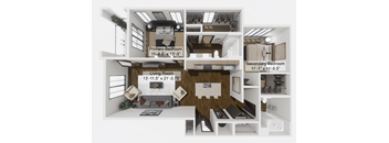 B3 Floor Plan at The Levi Luxury Apartments, McDonough
