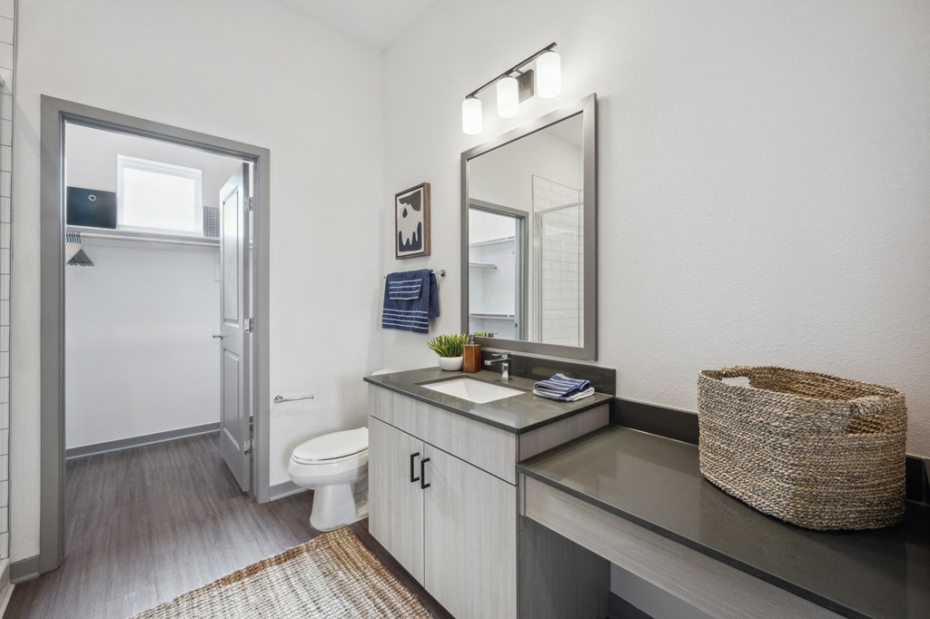 a bathroom with a sink and a toilet and a shower at Citadel at Castle Pines, Castle Pines, 80108