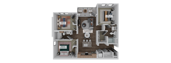 Floor Plan C1 at The Pullman Luxury Apartments, Atlanta, GA