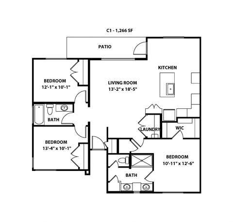 C1 Floor Plan at Grandstone at Sunrise, Peoria, 85383