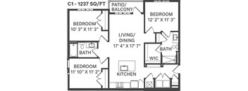 C1 Floor Plan at Apex, Colorado Springs, Colorado