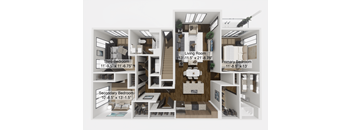 C1 Floor Plan at The Levi Luxury Apartments, Georgia, 30253