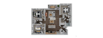 Floor Plan C2 at The Pullman Luxury Apartments, Atlanta, GA
