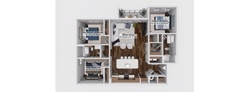 3 Bed 2 bath floorplan at The Maverick Luxury Apartments, Monument, CO 80132