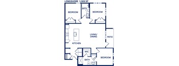 a floor plan of a two story house with an open concept living room and kitchen with a at Drift, Daytona Beach