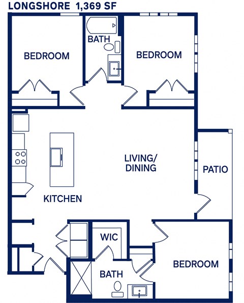 a floor plan of a two story house with an open concept living room and kitchen with a at Drift, Daytona Beach
