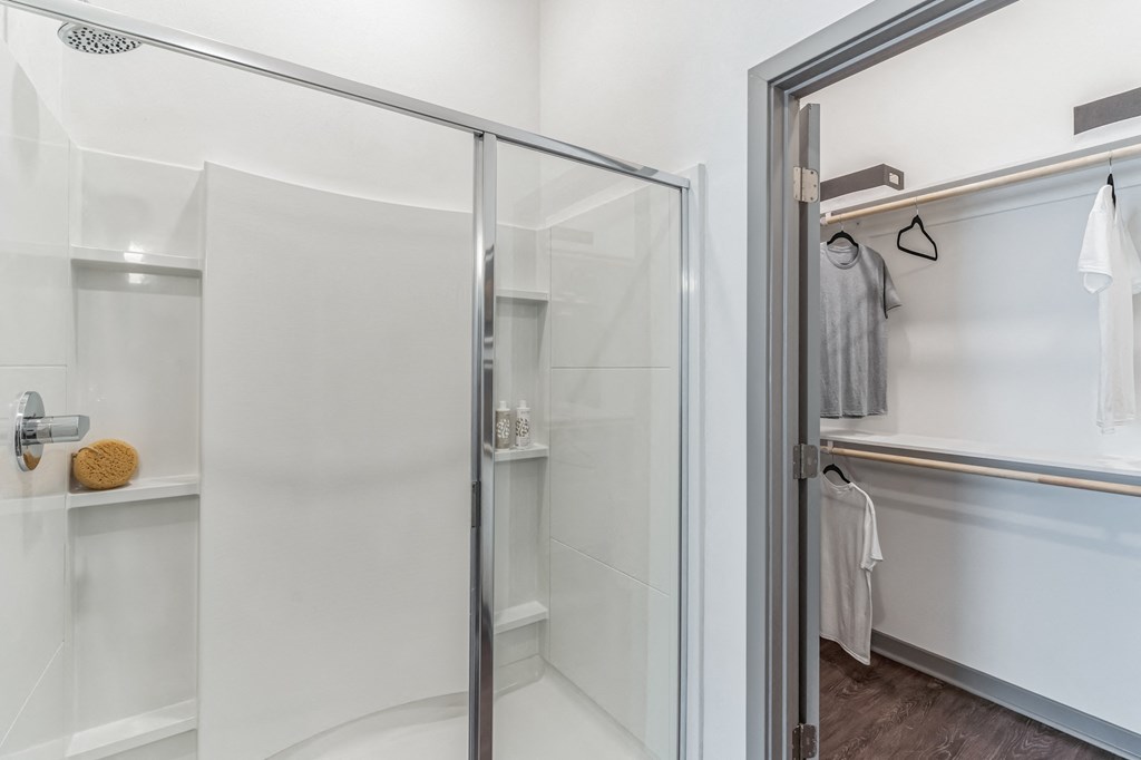 a walk in shower at The Sophia, Venice, FL, 34275