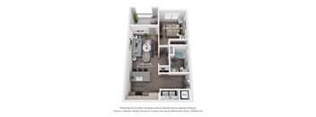 A1 Floor Plan at The Depot Luxury Apartment Homes, Missouri