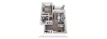 A2a Floor Plan at The Depot Luxury Apartment Homes, Raymore, Missouri