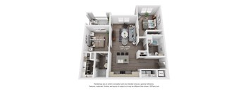 B1b Floor Plan at The Depot Luxury Apartment Homes, Raymore, 64083