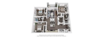 C1 Floor Plan at The Depot Luxury Apartment Homes, Raymore, Missouri