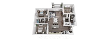 C2 Floor Plan at The Depot Luxury Apartment Homes, Raymore