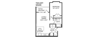 floor plan the paramount floorplan apartment homes for rent  at The Depot, Raymore, 64083