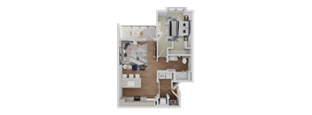 1 bed 1 bath A2a Floor Plan at Standard441, Lady Lake