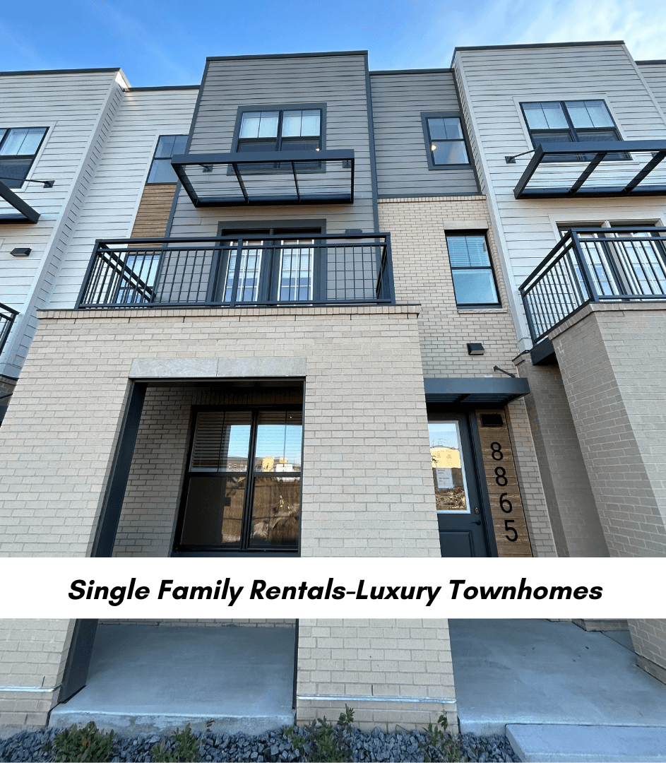 a single family rentals luxury townhomes in a large apartment building