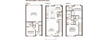 The Craftsman - 3 Bedroom Floor Plan at Meridian at CityPlace in Woodbury, MN 55125