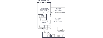 A2 Floor Plan at Taylor Farms, Charlotte, NC, 28262