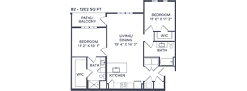 B2 Floor Plan at Taylor Farms, Charlotte, NC, 28262