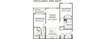 a floor plan of a house with bedrooms and a living room and a kitchen at Premier at West Park, Greeley, CO 80634