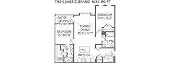 a floor plan of a house with bedrooms and a living room and a kitchen at Premier at West Park, Greeley, CO