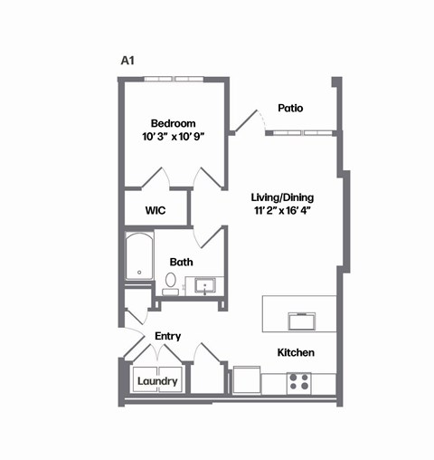 A1 Floor Plan at Watermark at Urban Blu, Florida, 32407