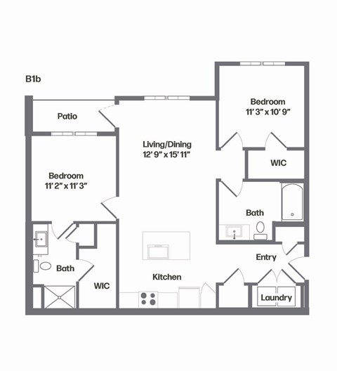 B1b Floor Plan at Watermark at Urban Blu, Panama City Beach
