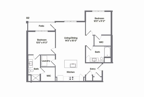 B2 Floor Plan at Watermark at Urban Blu, Florida