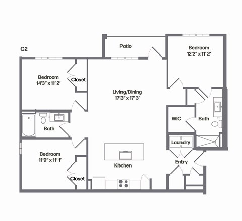 C2 Floor Plan at Watermark at Urban Blu, Panama City Beach, FL