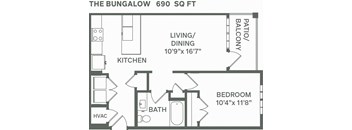 The Bungalow (A1) Floor Plan at Premier at West Park, Greeley