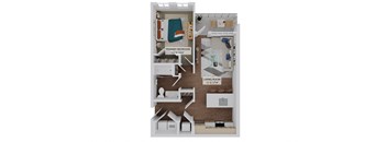 1 bed 1 bath Floor Plan at The Quinn Luxury Apartments, Florida, 32526