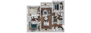 3 bed 2 bath C1a Floor Plan at The Quinn Luxury Apartment Homes, Pensacola, FL
