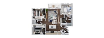 3 bed 2 bath C3 Floor Plan at The Quinn Luxury Apartment Homes, Pensacola, 32526