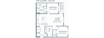 a floor plan of a home with bedrooms and a living room at The Quarry, Fort Collins