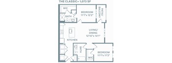 a floor plan of a home with bedrooms and a living room at The Quarry, Fort Collins
