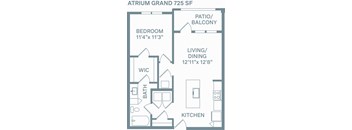 a floor plan of a house with a kitchen and a living room at The Quarry, Fort Collins