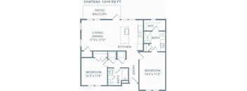 a floor plan of a home with bedrooms and a living room and a kitchen at The Quarry, Fort Collins, CO 80526