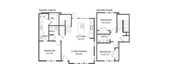 Quartz 2 Floor Plan at Slate at Fishers District, Indiana