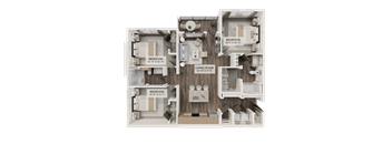 C1 Floor Plan at Terrassa Luxury Apartments, Saint Augustine, 32084