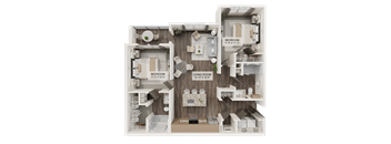 B1a Floor Plan at Terrassa Luxury Apartments, Saint Augustine, FL 32084