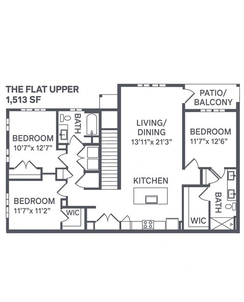 The Flat Upper Floor Plan at The BLVD at Wilson Crossings, Michigan