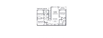 The Flat Floor Plan at The BLVD at Wilson Crossings, Wyoming