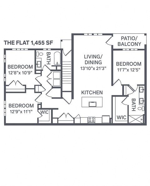 The Flat Floor Plan at The BLVD at Wilson Crossings, Wyoming